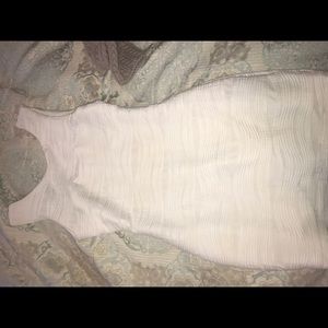 White skin tight dress with ruching detail